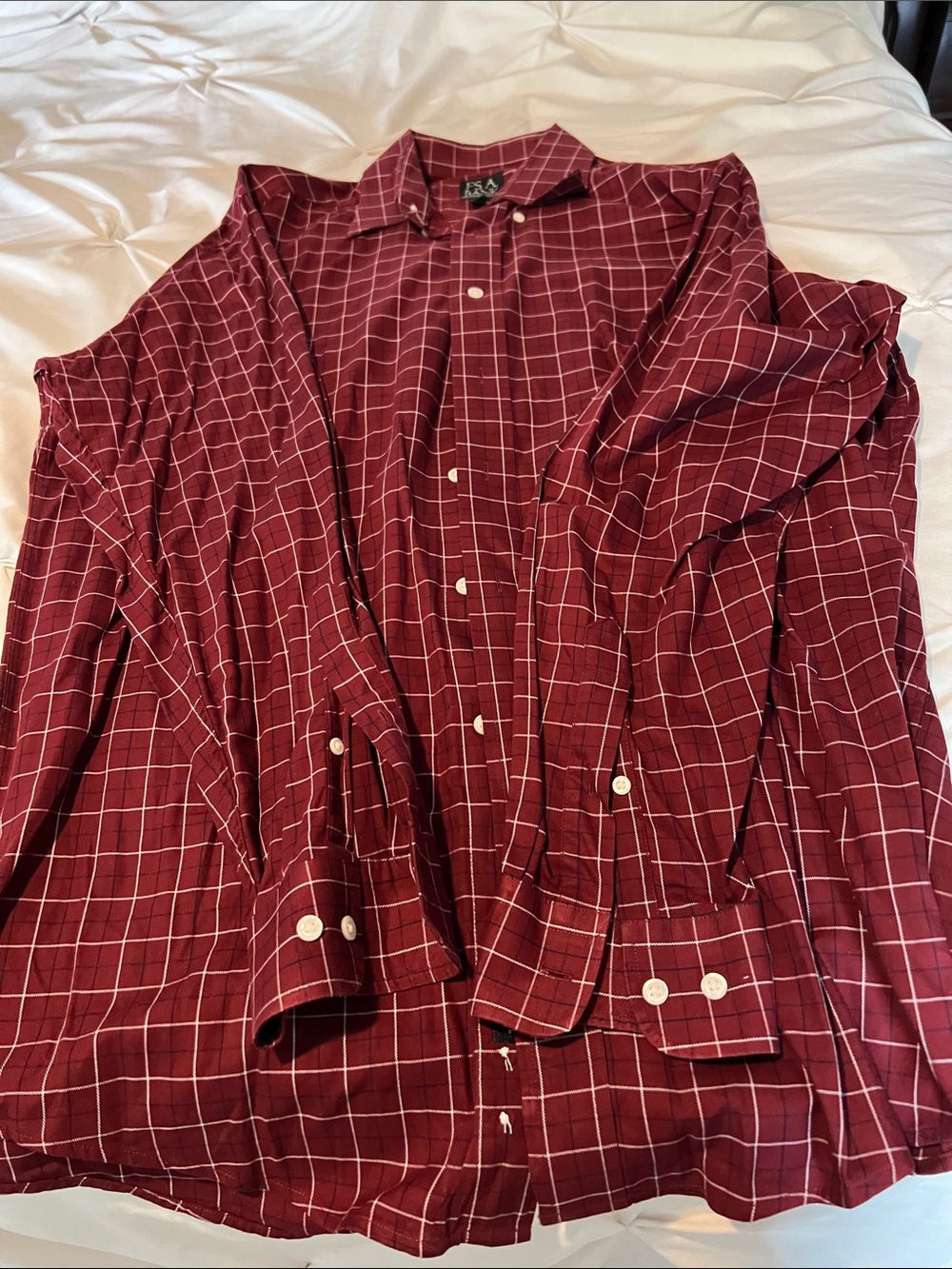 Jos. A. Bank Burgundy Windowpane Button-Down Shirt